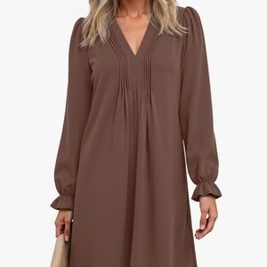 Elegant Brown Women's A-Line Dress